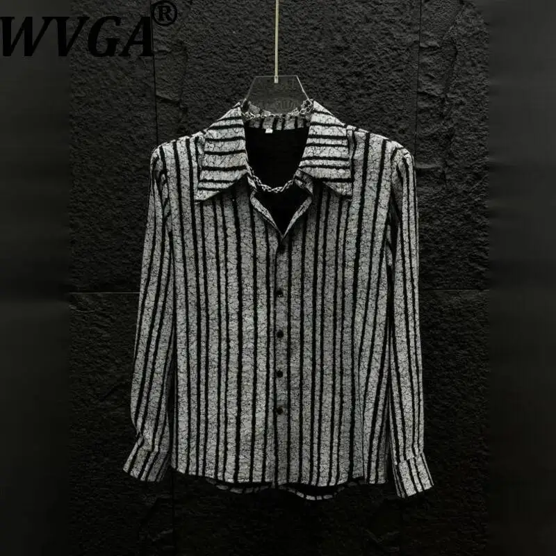 WVGA Spring Autumn New Man Tide High-end Striped Trendy Long Sleeve Shirt Niche Chic Casual Printed Design Draped Top Ins W22612
WVGA Spring Autumn New Man Tide High-end Striped Trendy Long Sleeve Shirt Niche Chic Casual Printed Design Draped Top Ins W22612