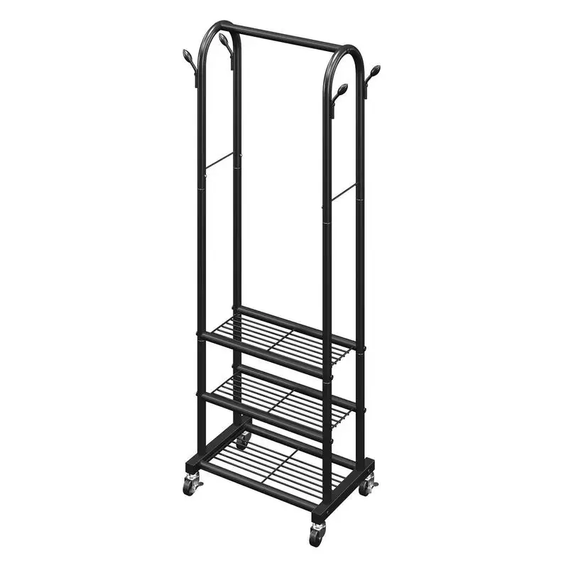 Clothes Rack, Rolling Clothing Garment Rack with Hanging Rod and Side Hooks, 3 Storage Shelves, 99 lbs Load Capacity, Heavy D
Clothes Rack, Rolling Clothing Garment Rack with Hanging Rod and Side Hooks, 3 Storage Shelves, 99 lbs Load Capacity, Heavy D