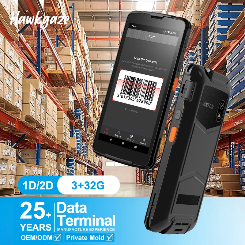 5.5 Inch Full-Screen Android 11 Pda 8-Core 2.0ghz 3+32gb Pda Handheld Terminal 5000mAh Ip67 Rugged Barcode Scanner Pda
5.5 Inch Full-Screen Android 11 Pda 8-Core 2.0ghz 3+32gb Pda Handheld Terminal 5000mAh Ip67 Rugged Barcode Scanner Pda