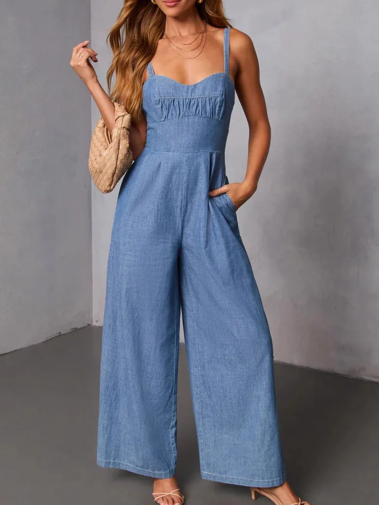 Retro Style Wide Leg Jumpsuit Women's Casual Bib Overalls Long Pants High Waist Commute Style Spring Summer Fashion Ladies' C...
Retro Style Wide Leg Jumpsuit Women's Casual Bib Overalls Long Pants High Waist Commute Style Spring Summer Fashion Ladies' C...