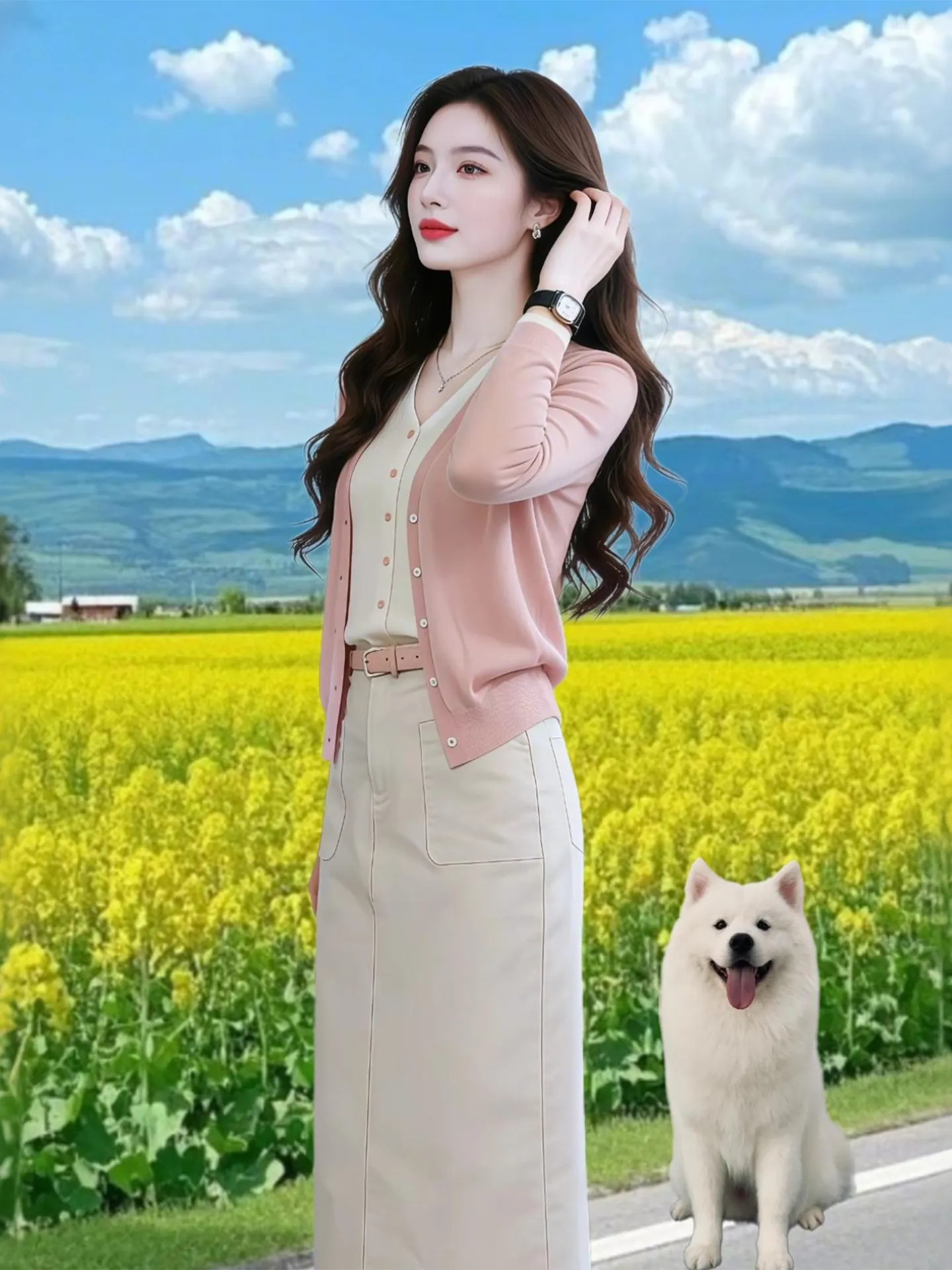 Spring 2026 Pink Open Cardigan And Apricot Skirt Commute Set Loose And Gentle Style Fashionable Two-Piece Women's Suit
Spring 2026 Pink Open Cardigan And Apricot Skirt Commute Set Loose And Gentle Style Fashionable Two-Piece Women's Suit