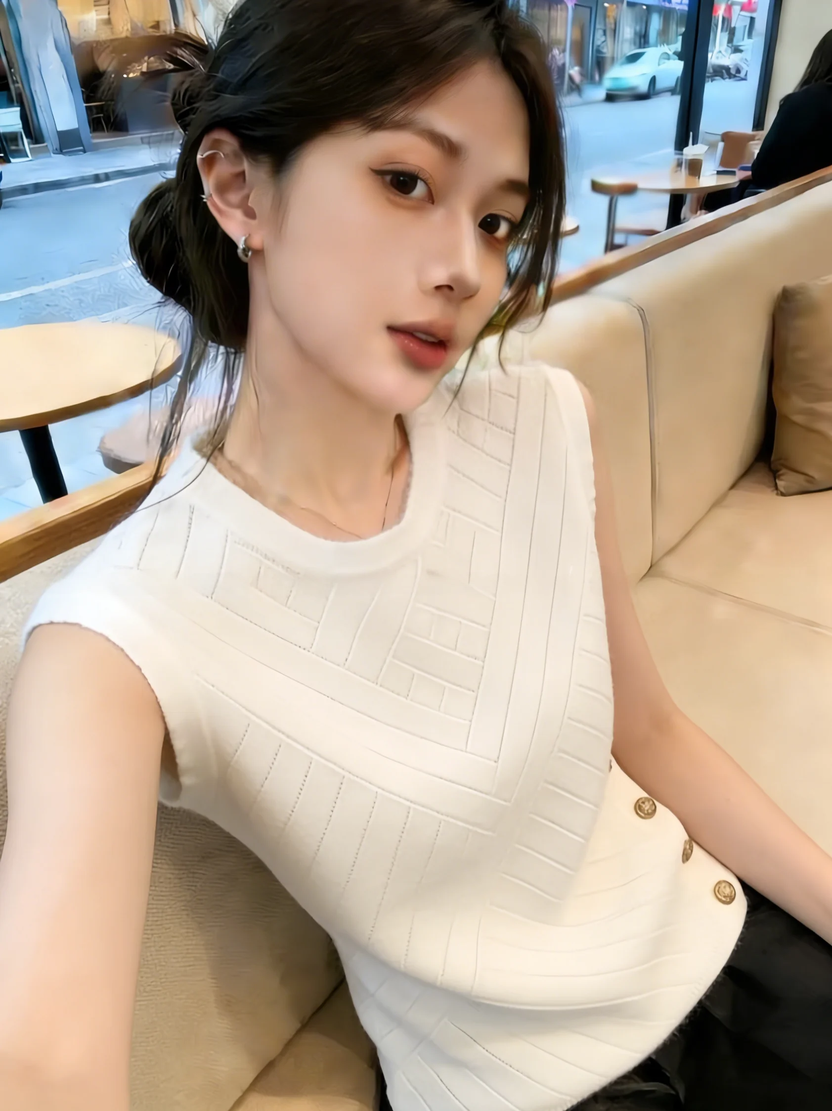 White Sleeveless Knitted Strap Vest Women's Summer New Style Personality Match Top Self-Retention Recommendation High-End Fee...
White Sleeveless Knitted Strap Vest Women's Summer New Style Personality Match Top Self-Retention Recommendation High-End Fee...