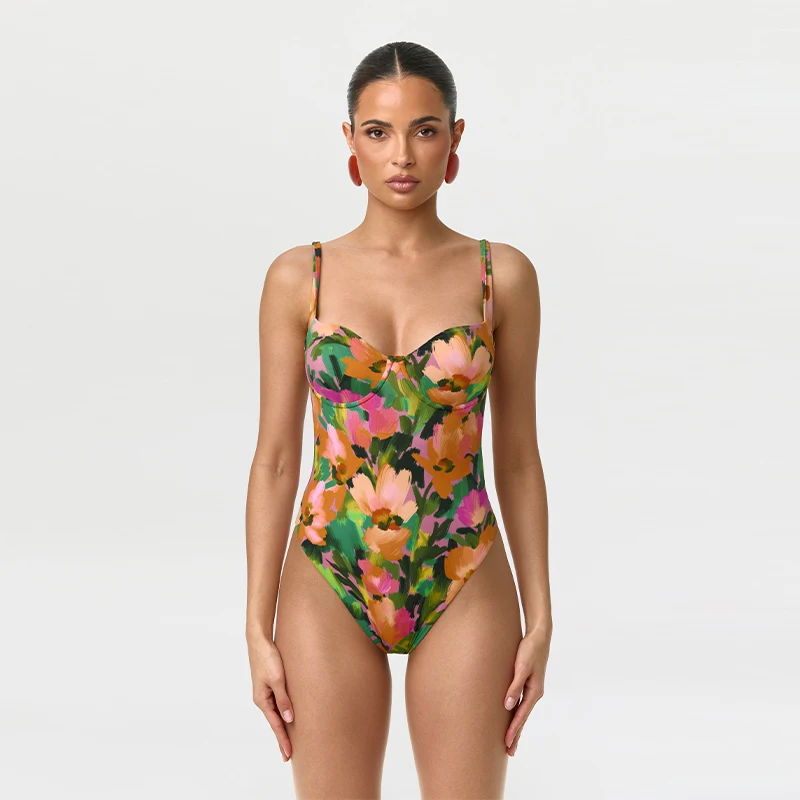 Vintage Floral Print Women's Matching Sets Sweetheart Neckline Bodysuit, High-waisted Cropped Pants Summer Date Party Outfit
Vintage Floral Print Women's Matching Sets Sweetheart Neckline Bodysuit, High-waisted Cropped Pants Summer Date Party Outfit