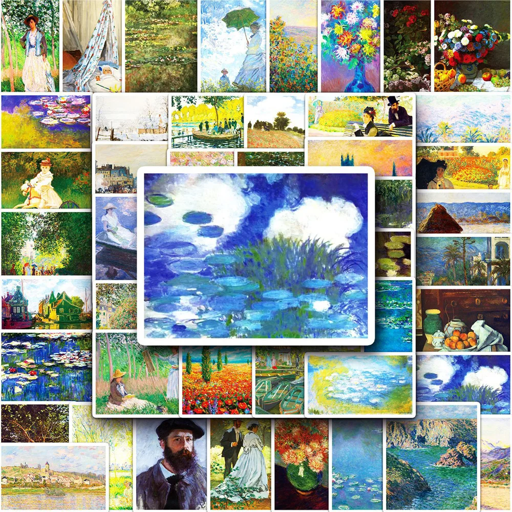 10/30/50pcs Claude Monet Oil Painting Graffiti Stickers Drawing Art Aesthetic Sticker Scrapbook Luggage Phone Decals Decoration
10/30/50pcs Claude Monet Oil Painting Graffiti Stickers Drawing Art Aesthetic Sticker Scrapbook Luggage Phone Decals Decoration
