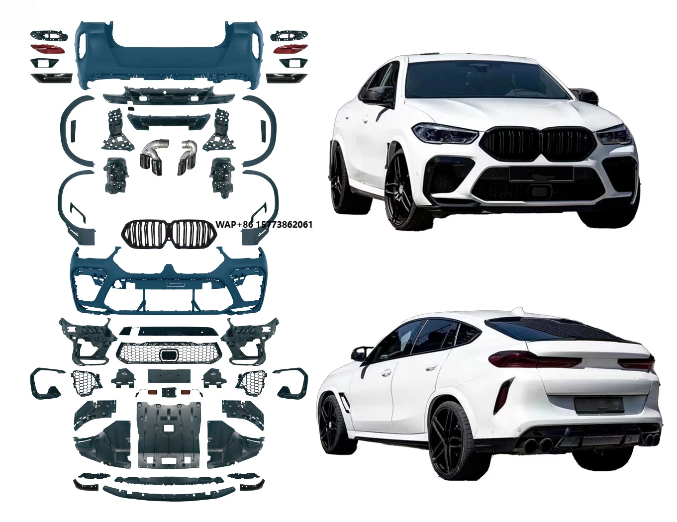 2020-2022 for X6 G06 Body Kit Glossy Black Front Lip Side Skirt Rear Diffuser Autoparts Bumper Fog Light Made New Plastic
2020-2022 for X6 G06 Body Kit Glossy Black Front Lip Side Skirt Rear Diffuser Autoparts Bumper Fog Light Made New Plastic