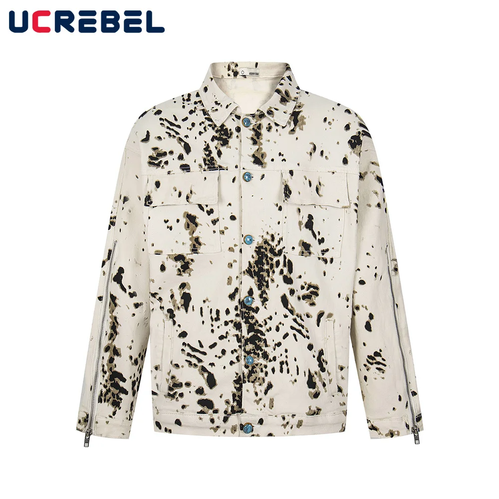 Tie-dye Denim Jacket Mens Multi-Pocket Autumn Winter Hip Hop Streetwear Single Breasted Lapel Long Sleeve Outerwear Man
Tie-dye Denim Jacket Mens Multi-Pocket Autumn Winter Hip Hop Streetwear Single Breasted Lapel Long Sleeve Outerwear Man