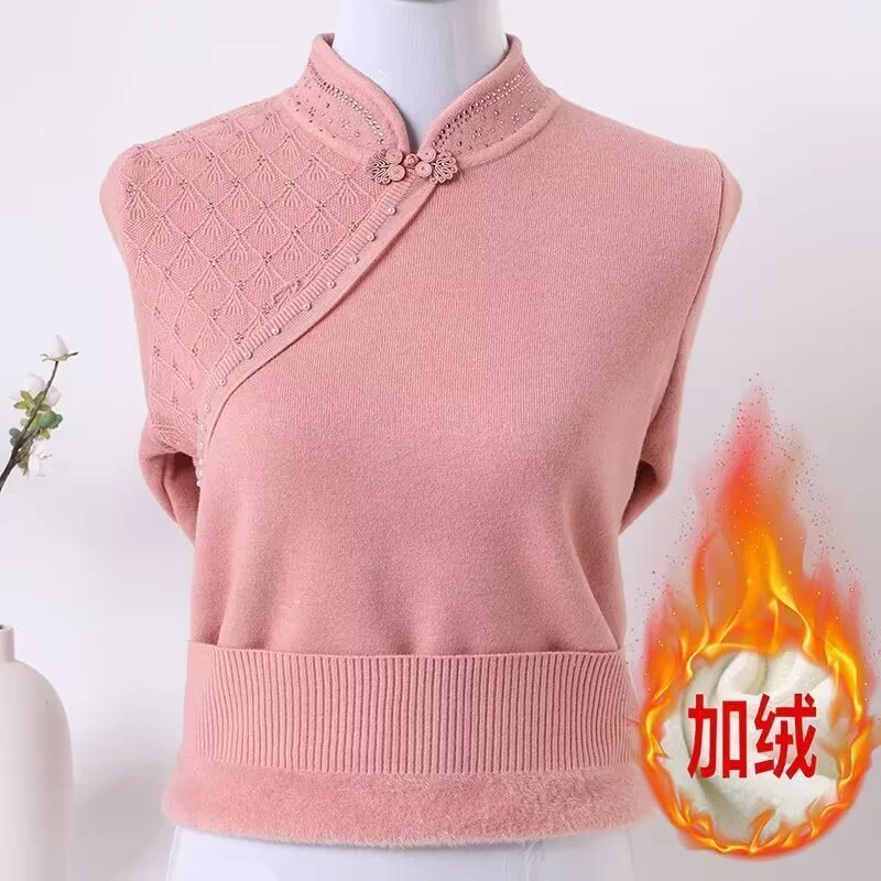 Mother's Thicken Pullover Sweater Autumn Winter Female Large Size 5XL Knitted Jumper Middle Aged Women Stand Collar Knit Tops
Mother's Thicken Pullover Sweater Autumn Winter Female Large Size 5XL Knitted Jumper Middle Aged Women Stand Collar Knit Tops