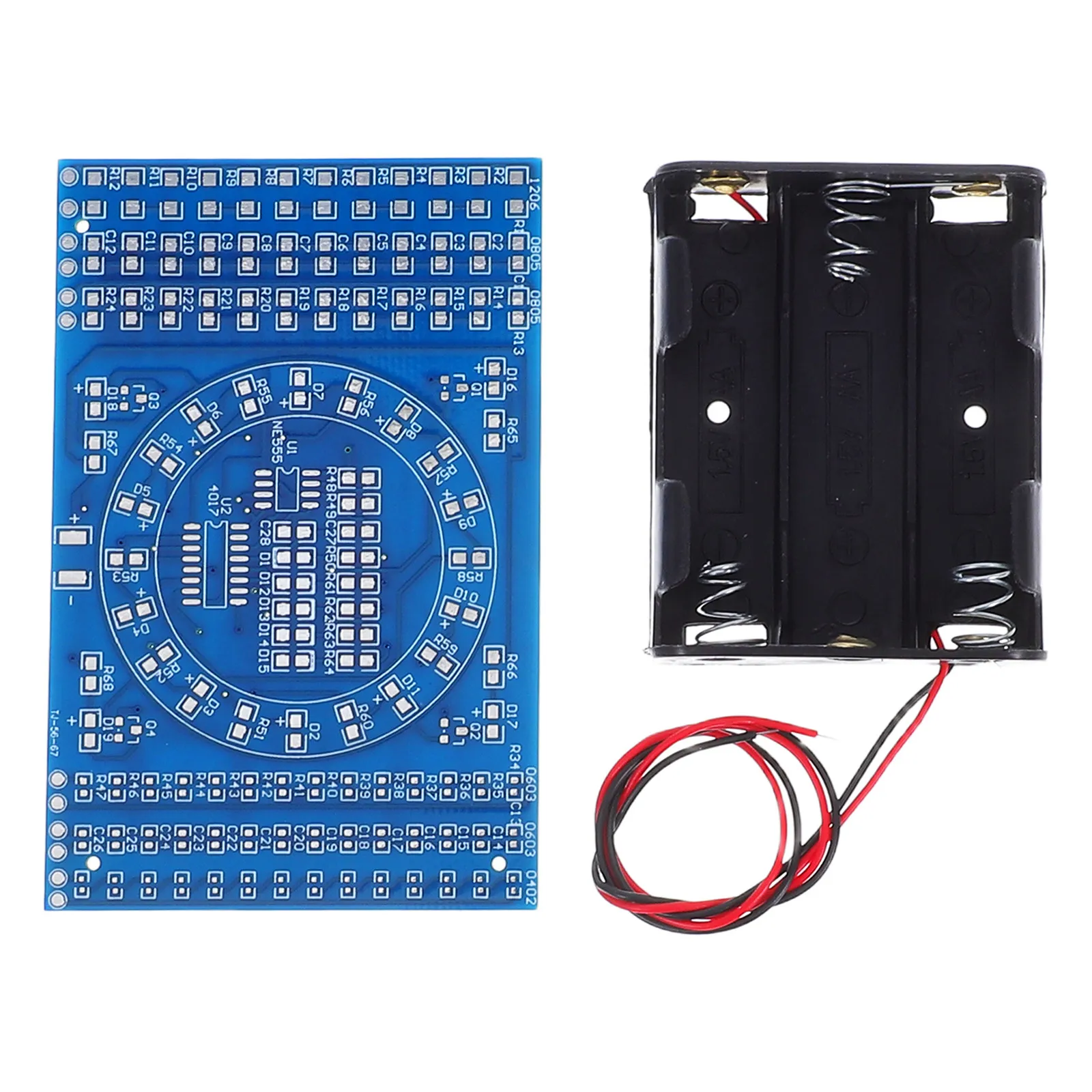 1Set Soldering Practice Board Kit with Rotating Water Light Effect Surface Mount Design for DIY Electronics Circuit Assembly