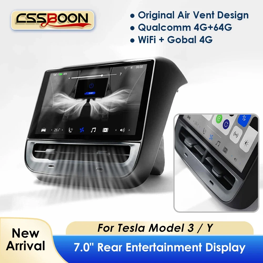 CSSBOON 7.0 inch Rear Display Screen Android 13 4GB+64GB for Tesla Model 3/Y SIM Card Supports Media Gaming Entertainment
CSSBOON 7.0 inch Rear Display Screen Android 13 4GB+64GB for Tesla Model 3/Y SIM Card Supports Media Gaming Entertainment