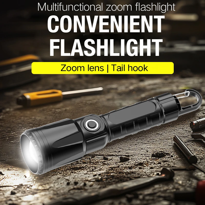 1PC Multi-Functional Outdoor Strong Light LED Long-range Telescopic Zoom Flashlight, Plastic USB Rechargeable Flashlight
1PC Multi-Functional Outdoor Strong Light LED Long-range Telescopic Zoom Flashlight, Plastic USB Rechargeable Flashlight