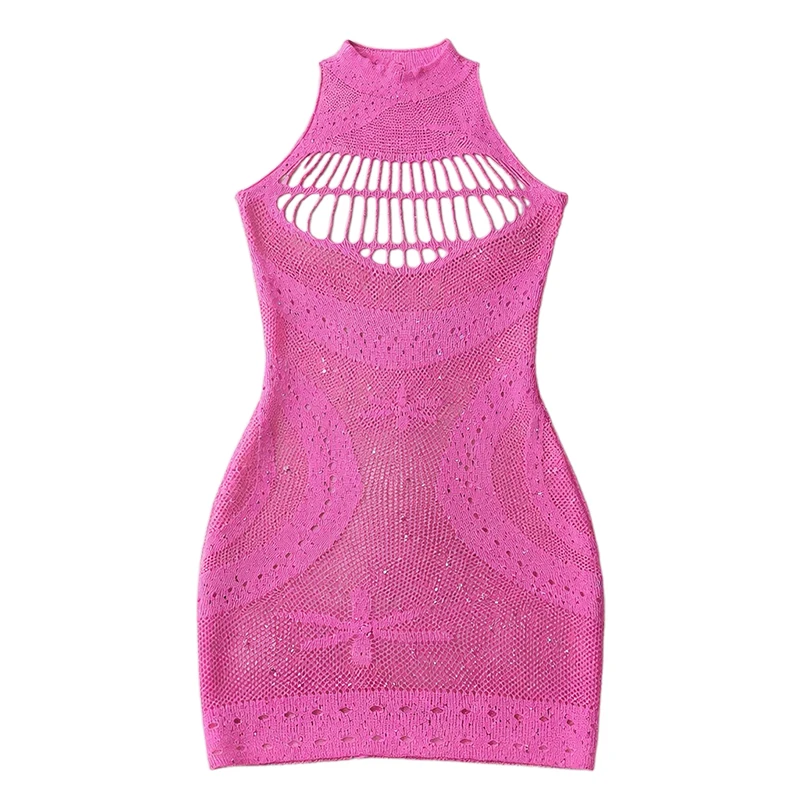 1Pc Sexy Rhinestone Fishnet Lingerie For Women, See Through Mesh Hollow Out Bodysuit, Sparkly Y2K Hot Lenceria Outfit
1Pc Sexy Rhinestone Fishnet Lingerie For Women, See Through Mesh Hollow Out Bodysuit, Sparkly Y2K Hot Lenceria Outfit
