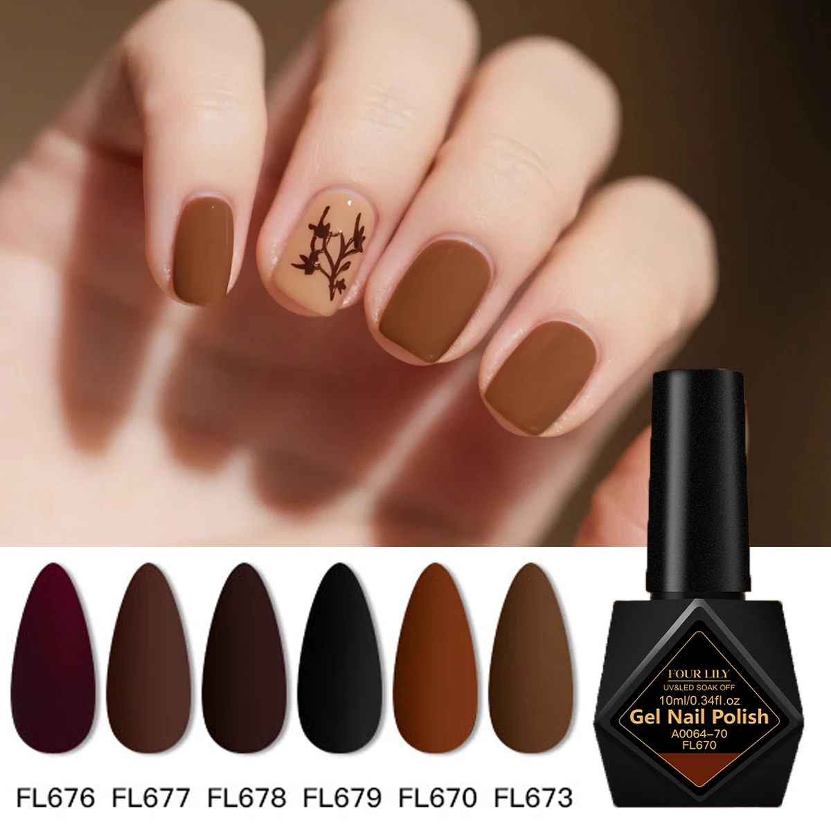 6pcs 10ml Dark Brown Gel Nail Polish Autumn Winter Chocolate Wine Red Caramel Color Series For Manicure Nails Art Gel Varnish
6pcs 10ml Dark Brown Gel Nail Polish Autumn Winter Chocolate Wine Red Caramel Color Series For Manicure Nails Art Gel Varnish