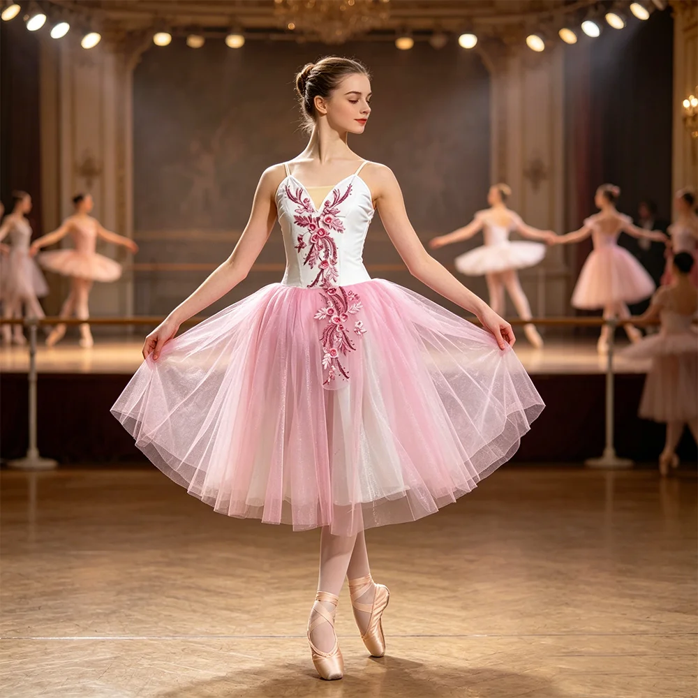Women's Ballet Costume Velvet Top Long Tulle Dress Elegant Ballerina Dancewear for Stage Performance & Dance Practice Concerts
Women's Ballet Costume Velvet Top Long Tulle Dress Elegant Ballerina Dancewear for Stage Performance & Dance Practice Concerts