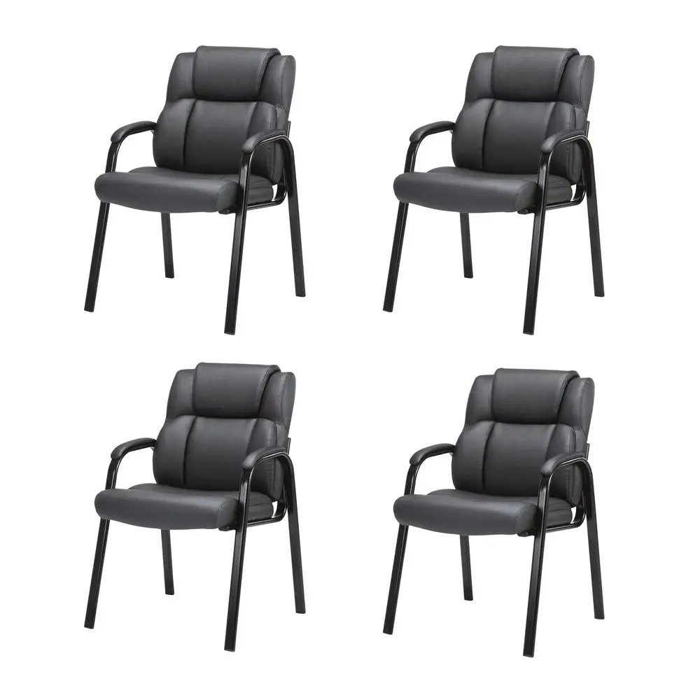Classic Leather Soft Reception Chair with Padded Armrests and Metal Frame, Executive Guest Chair for Office Computer Desk Confe
Classic Leather Soft Reception Chair with Padded Armrests and Metal Frame, Executive Guest Chair for Office Computer Desk Confe