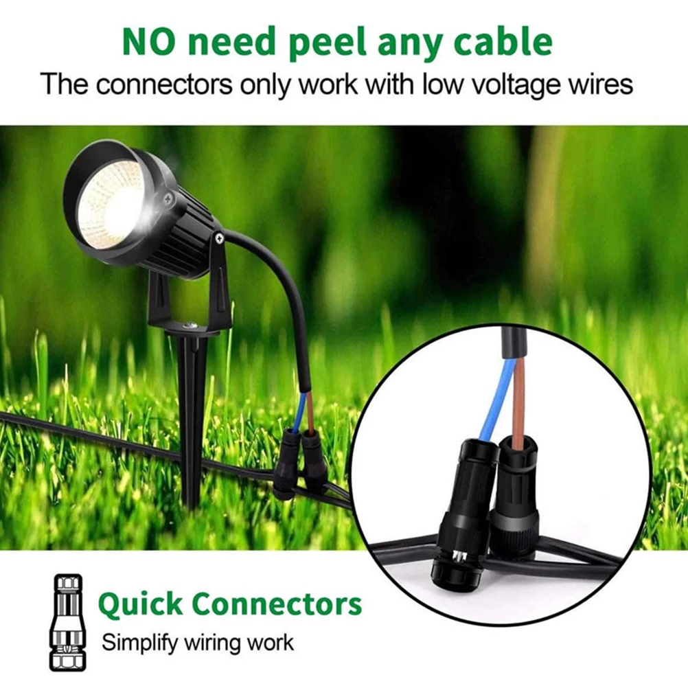 4pcs Low Voltage Wire Connectors Waterproof Landscape Lighting Connectors For Garden Pathway Yard Lawn Patio Lighting
4pcs Low Voltage Wire Connectors Waterproof Landscape Lighting Connectors For Garden Pathway Yard Lawn Patio Lighting
