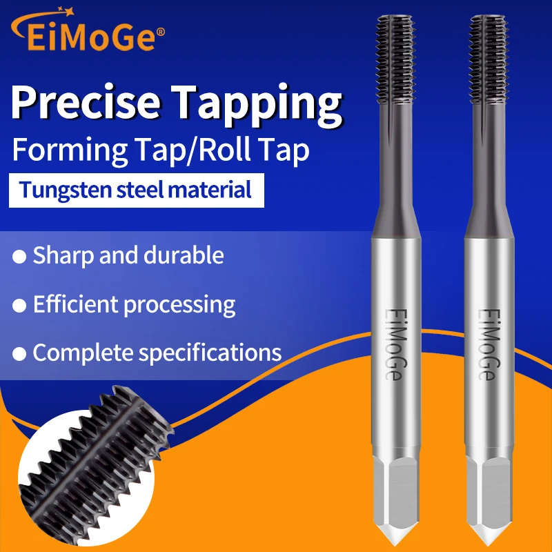 EiMoGe JIS Standard Thread Forming Tap (Roll Tap), M1 to M18 Size Range, Engineered for Machining Materials Rated HRC 55° - 62°
EiMoGe JIS Standard Thread Forming Tap (Roll Tap), M1 to M18 Size Range, Engineered for Machining Materials Rated HRC 55° - 62°