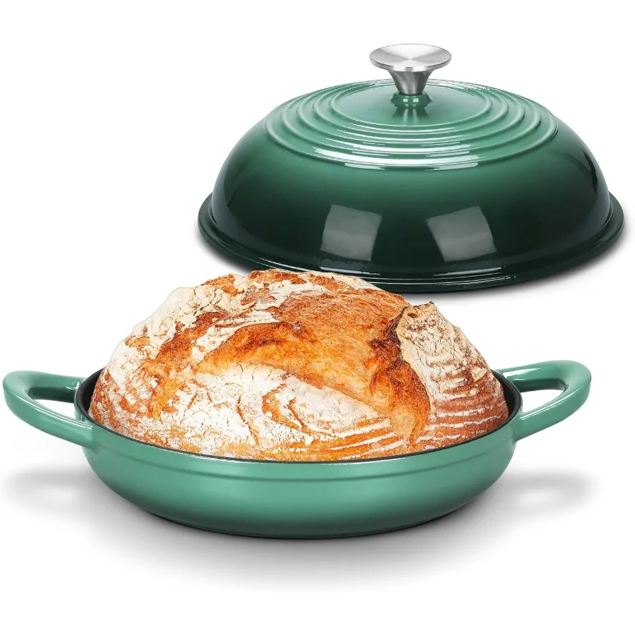 Голландская печь для выпечки на прикваске (5,5 QT), эмалированная чугунная голландская печь с крышкой, противень для хлеба на прикваске с двойной ручкой
Голландская печь для выпечки на прикваске (5,5 QT), эмалированная чугунная голландская печь с крышкой, противень для хлеба на прикваске с двойной ручкой