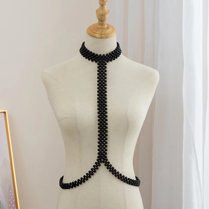 European Pearl body chain dress accessories Wedding shoulder chain jewelry women exaggerated handmade multi-layer necklaces whol
European Pearl body chain dress accessories Wedding shoulder chain jewelry women exaggerated handmade multi-layer necklaces whol