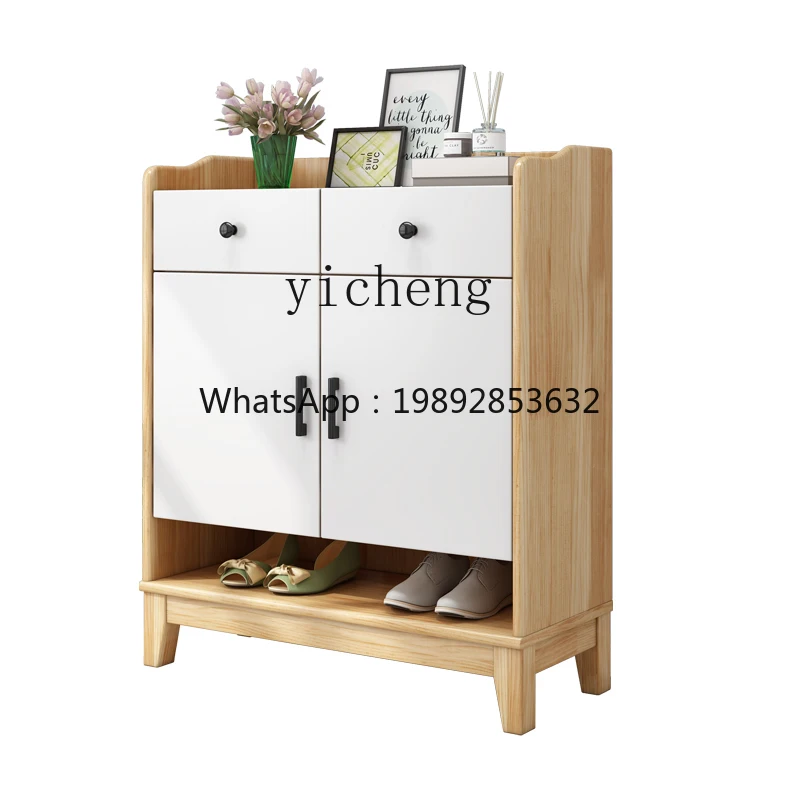BB household door solid wood shoe cabinet with pumping economical porch cabinet large capacity locker
BB household door solid wood shoe cabinet with pumping economical porch cabinet large capacity locker