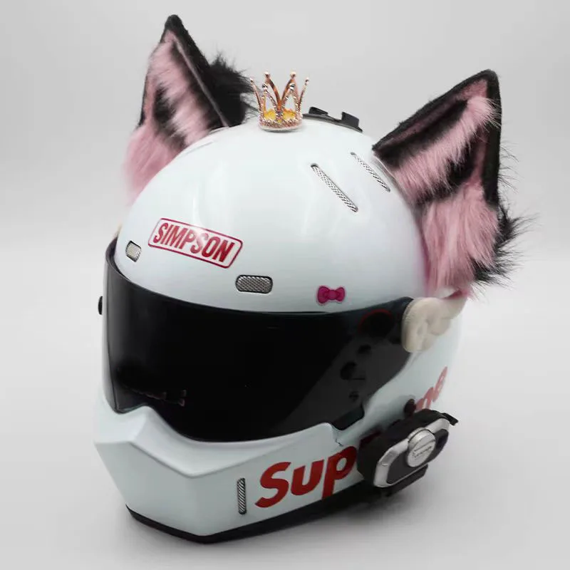 DIY Motorcycle Electric Helmet Decoration Plush Cat Ears With A Crown Motocross Motorbike Helmet Accessories Stickers Cosplay
DIY Motorcycle Electric Helmet Decoration Plush Cat Ears With A Crown Motocross Motorbike Helmet Accessories Stickers Cosplay