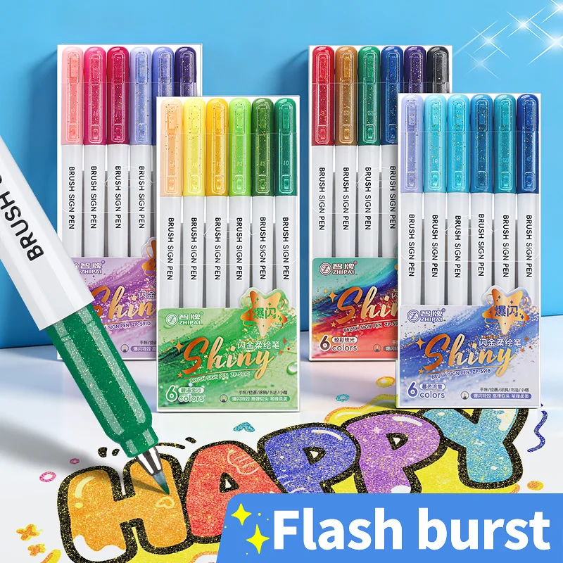 24 Colors Glitter Brush Art Pens – Dazzling Sparkle Markers with Acrylic Ink for Rock Ceramic Fabric Canvas & More Art Craft
24 Colors Glitter Brush Art Pens – Dazzling Sparkle Markers with Acrylic Ink for Rock Ceramic Fabric Canvas & More Art Craft