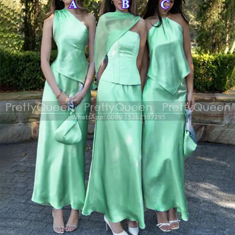 Mint Green Long Bridesmaid Dresses A Line Ankle Length One Shoulder Halter Customized Wedding Party Dress Maid Of Honor
Mint Green Long Bridesmaid Dresses A Line Ankle Length One Shoulder Halter Customized Wedding Party Dress Maid Of Honor