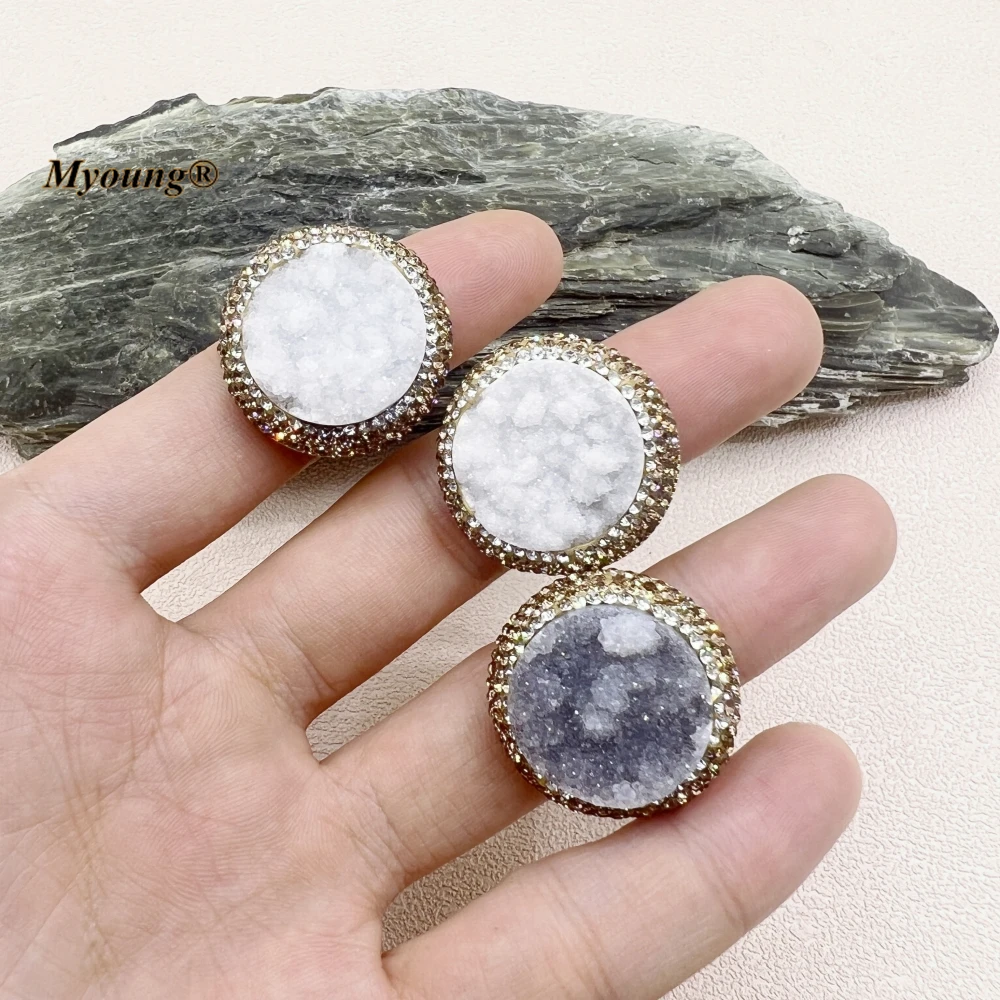 10PCS Rhinestone Paved Large Round Shape Natural Agates Druzy Adjustable Rings For Women MY230535
10PCS Rhinestone Paved Large Round Shape Natural Agates Druzy Adjustable Rings For Women MY230535