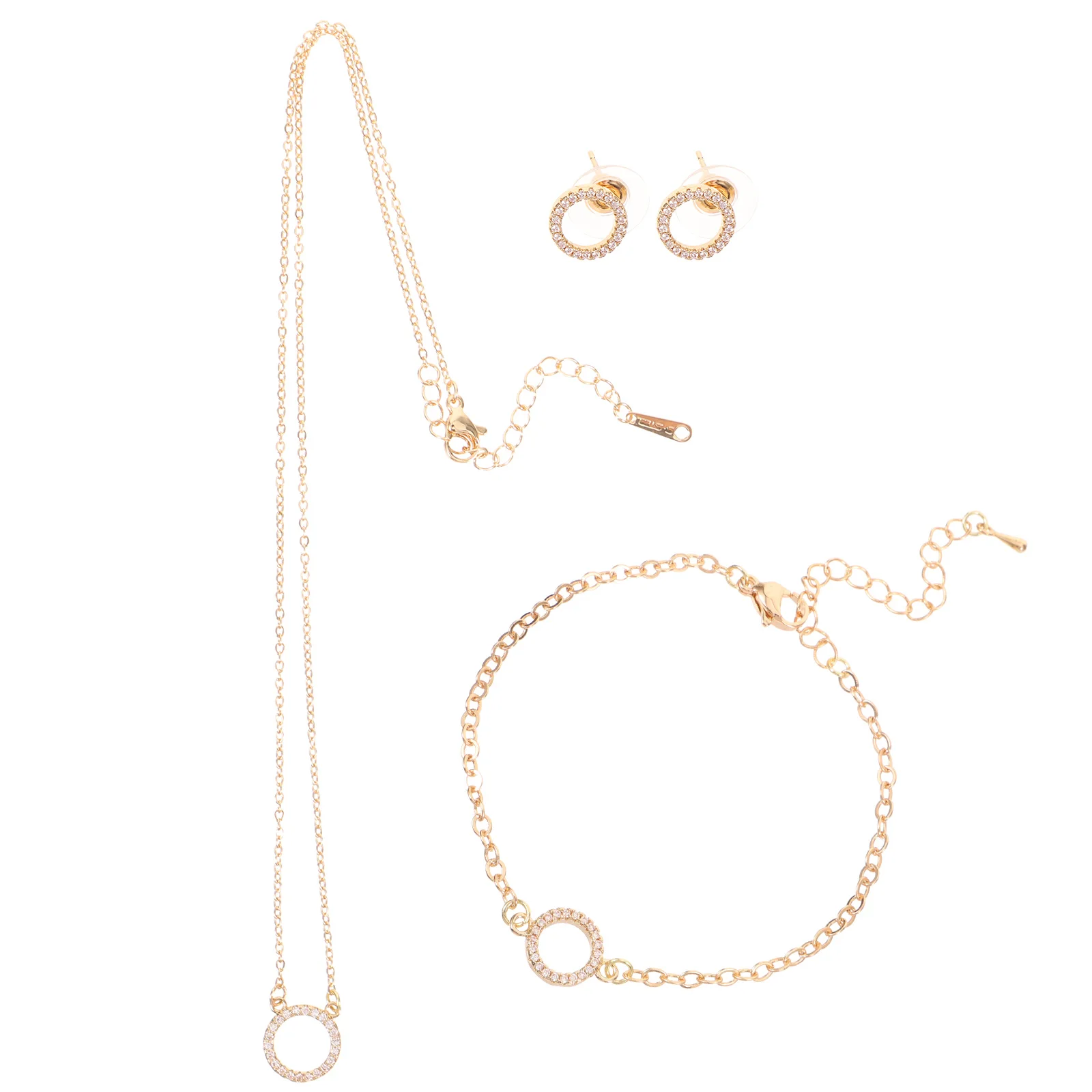 Circle Necklace Earring Bracelet Set for Women Rhinestone Pendant Bridal Wedding Party Gift Elegant Accessories
Circle Necklace Earring Bracelet Set for Women Rhinestone Pendant Bridal Wedding Party Gift Elegant Accessories