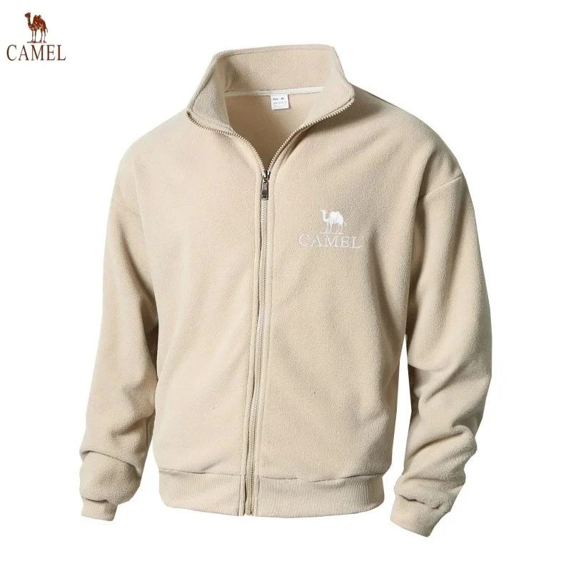 New men's camel embroidered casual hoodie long sleeve zipper jacket for autumn and winter sports
New men's camel embroidered casual hoodie long sleeve zipper jacket for autumn and winter sports