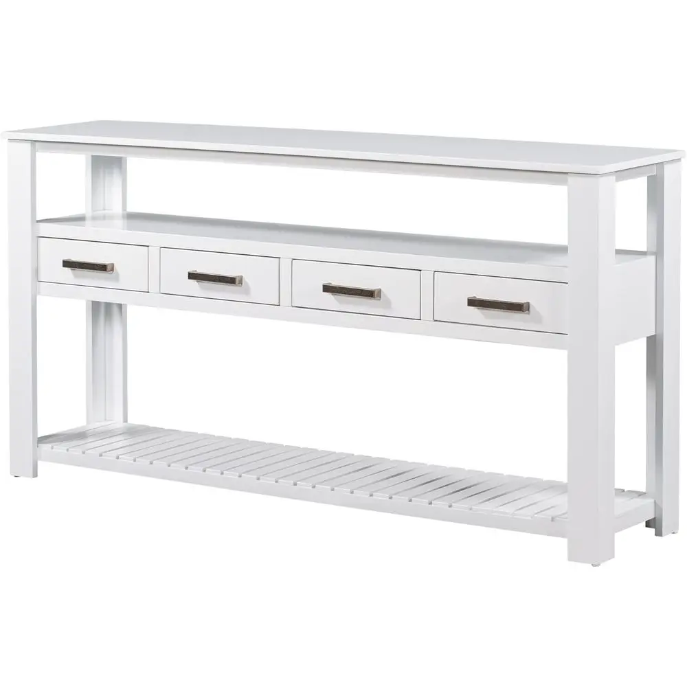 3-Tier Storage Console Table for Entryway or Hallway with Drawers and 2 Shelves, White
3-Tier Storage Console Table for Entryway or Hallway with Drawers and 2 Shelves, White