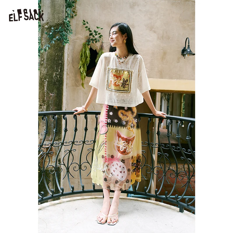 ELFSACK Women's Midi Skirt with Layered Satin‑Touch Printed Fabric, Flowy Hem A‑Line Bottom for Summer, Vacation Casual Wear
ELFSACK Women's Midi Skirt with Layered Satin‑Touch Printed Fabric, Flowy Hem A‑Line Bottom for Summer, Vacation Casual Wear