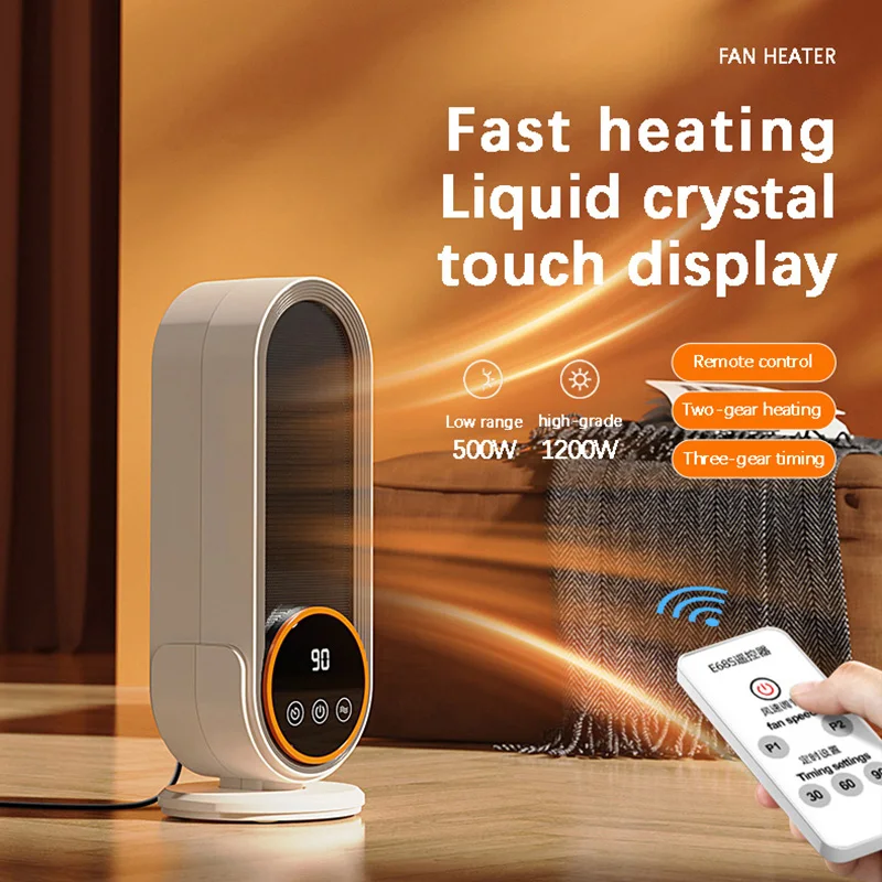 1200W Intelligent Remote Control Electric Fan Heater Two Speed AdjustmentTiming LCD Touch Screen Display Available For Baby Use
1200W Intelligent Remote Control Electric Fan Heater Two Speed AdjustmentTiming LCD Touch Screen Display Available For Baby Use