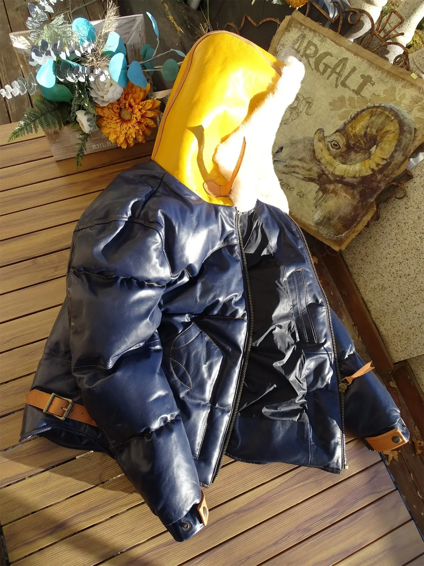 Tailor Brando Original Sheep Shearling & Vegetable Tanned Sheepskin Hooded Down Jacket Winter Warm Genuine Leather Jacket
Tailor Brando Original Sheep Shearling & Vegetable Tanned Sheepskin Hooded Down Jacket Winter Warm Genuine Leather Jacket