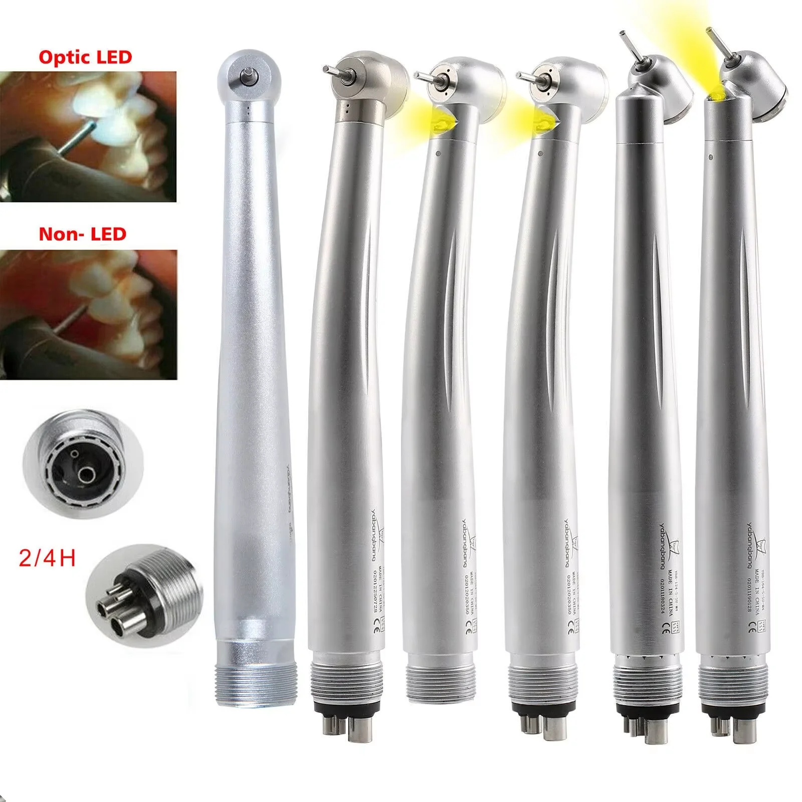 Dental Surgical High Speed Fiber Optic Led/No LED Handpiece 45° Degree Turbine 2/4Hole Fit KAVO/NSK
Dental Surgical High Speed Fiber Optic Led/No LED Handpiece 45° Degree Turbine 2/4Hole Fit KAVO/NSK