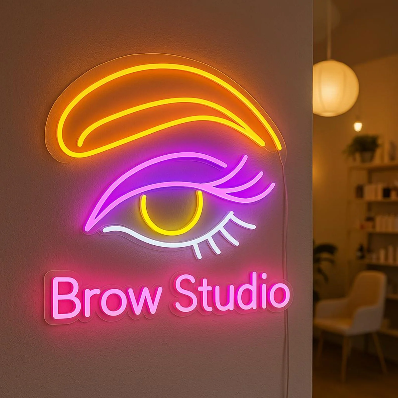 Brow Studio Neon Sign. LED Wall Light for Brow Bar or Beauty Salon Decor,Custom Acrylic Backlit Sign for Esthetician Room,Gift
Brow Studio Neon Sign. LED Wall Light for Brow Bar or Beauty Salon Decor,Custom Acrylic Backlit Sign for Esthetician Room,Gift
