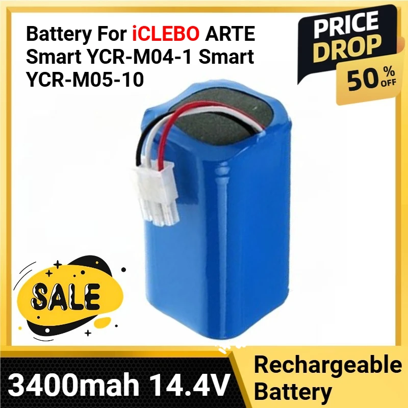 Аккумулятор 3400 мАч, 14,4 В для ICLEBO ARTE Smart YCR-M04-1 Smart YCR-M05-10 YCR-M05 POP YCR-M05-P YCR-M05-10 YCR-M05-11
Аккумулятор 3400 мАч, 14,4 В для ICLEBO ARTE Smart YCR-M04-1 Smart YCR-M05-10 YCR-M05 POP YCR-M05-P YCR-M05-10 YCR-M05-11