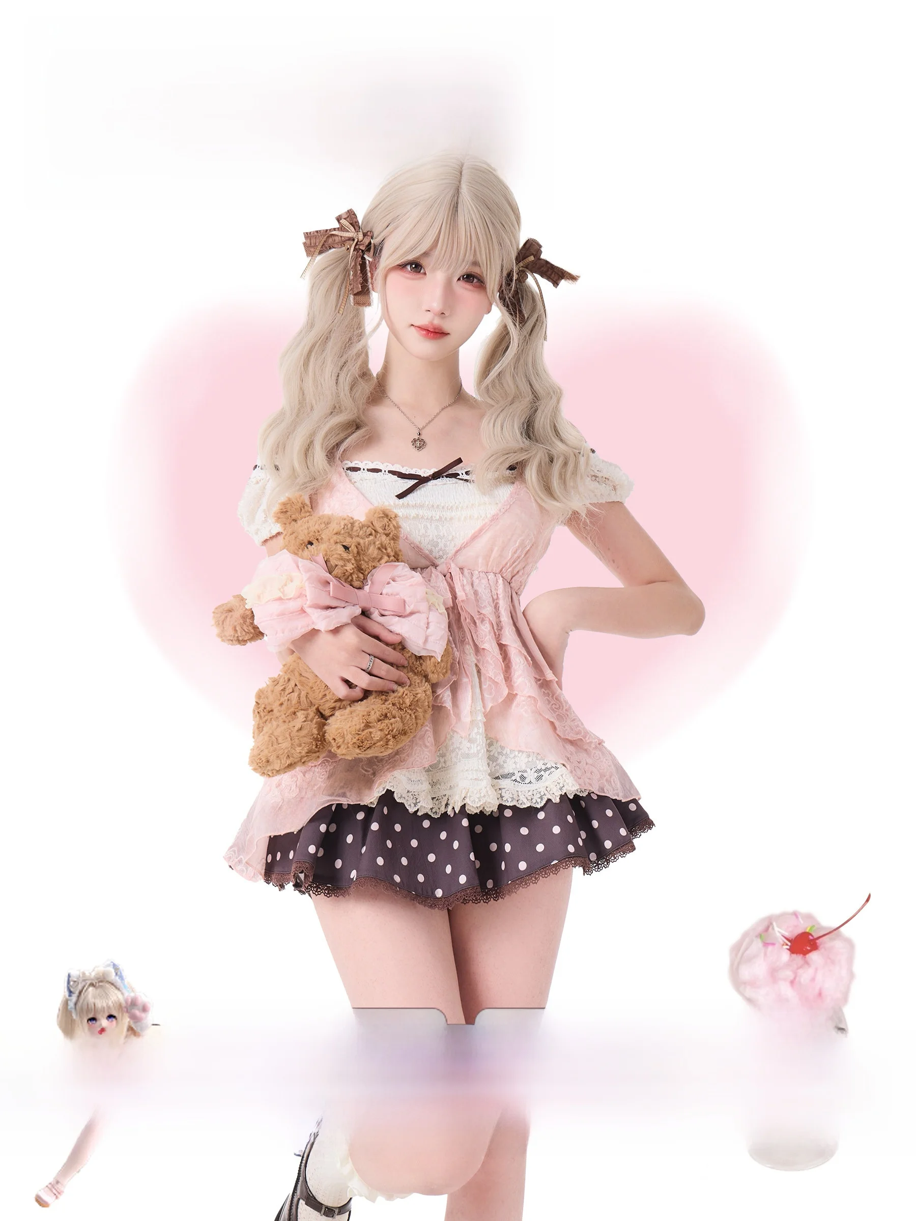 Daily Style Coconut Girl Small Spring Bud Summer Apricot Brown Polka Dot Half Skirt Fashionable Set for Young Women
Daily Style Coconut Girl Small Spring Bud Summer Apricot Brown Polka Dot Half Skirt Fashionable Set for Young Women