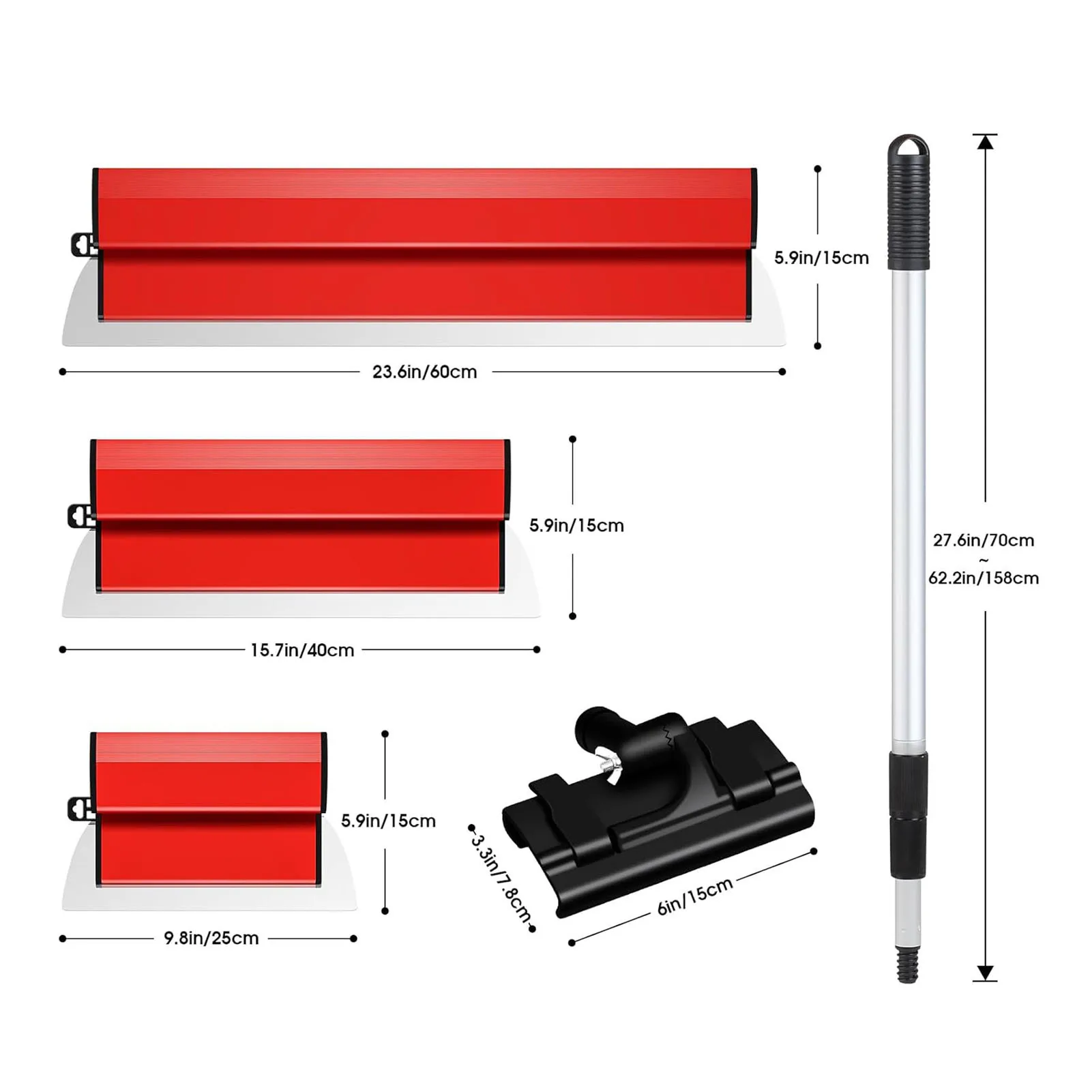 Skimming Blade Handle Set Skimming Blade Set 250mm 400mm 600mm Smoothing Spatula with Extension Handle Pole for Wall Ceiling
Skimming Blade Handle Set Skimming Blade Set 250mm 400mm 600mm Smoothing Spatula with Extension Handle Pole for Wall Ceiling