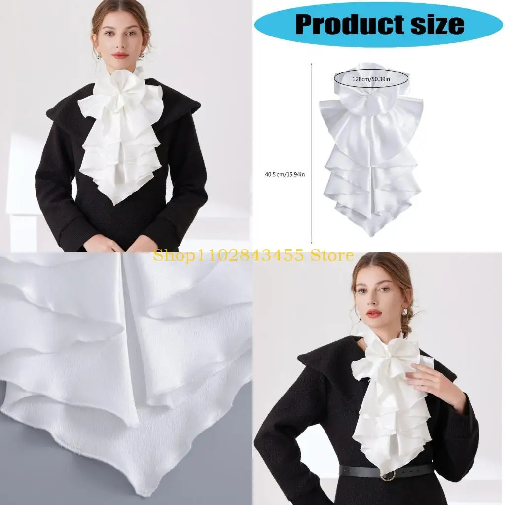 49MC Victorian Courtly Drape Collar Necktie Scarf Cosplay Event Costume Accessory Jabot Faux Collar For Stage Business Event
49MC Victorian Courtly Drape Collar Necktie Scarf Cosplay Event Costume Accessory Jabot Faux Collar For Stage Business Event