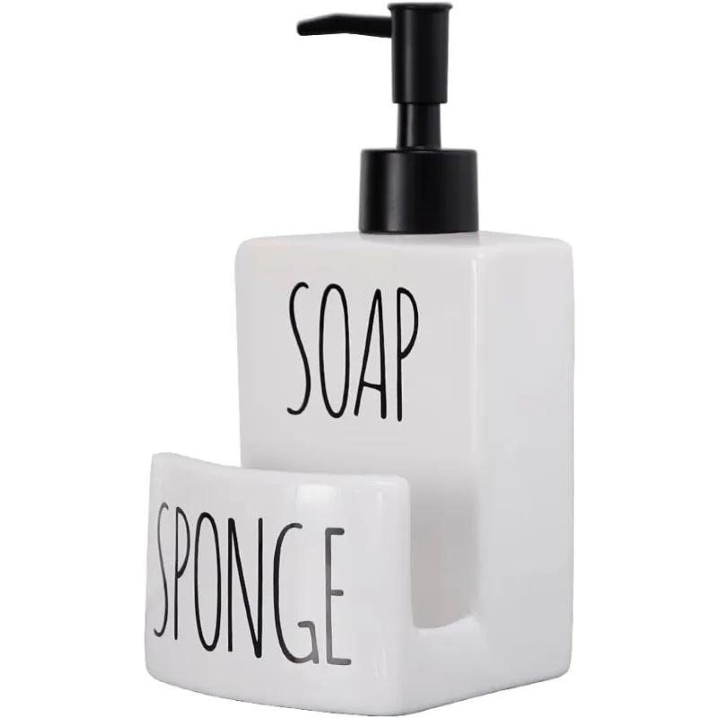 Ceramic Dish soap Dispenser with Sponge Holder Hand and Dish Soap Dispenser Set for Kitchen 2-in-1 Soap Pump Dispenser,White
Ceramic Dish soap Dispenser with Sponge Holder Hand and Dish Soap Dispenser Set for Kitchen 2-in-1 Soap Pump Dispenser,White