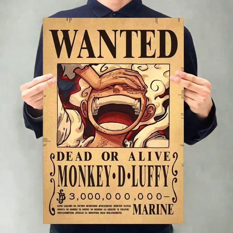Anime Figures One Piece Gear 5 Luffy Sun God Nika Bounty Wanted Posters Law Kid Vintage Living Room Wall Decoration Sticker Toys
Anime Figures One Piece Gear 5 Luffy Sun God Nika Bounty Wanted Posters Law Kid Vintage Living Room Wall Decoration Sticker Toys