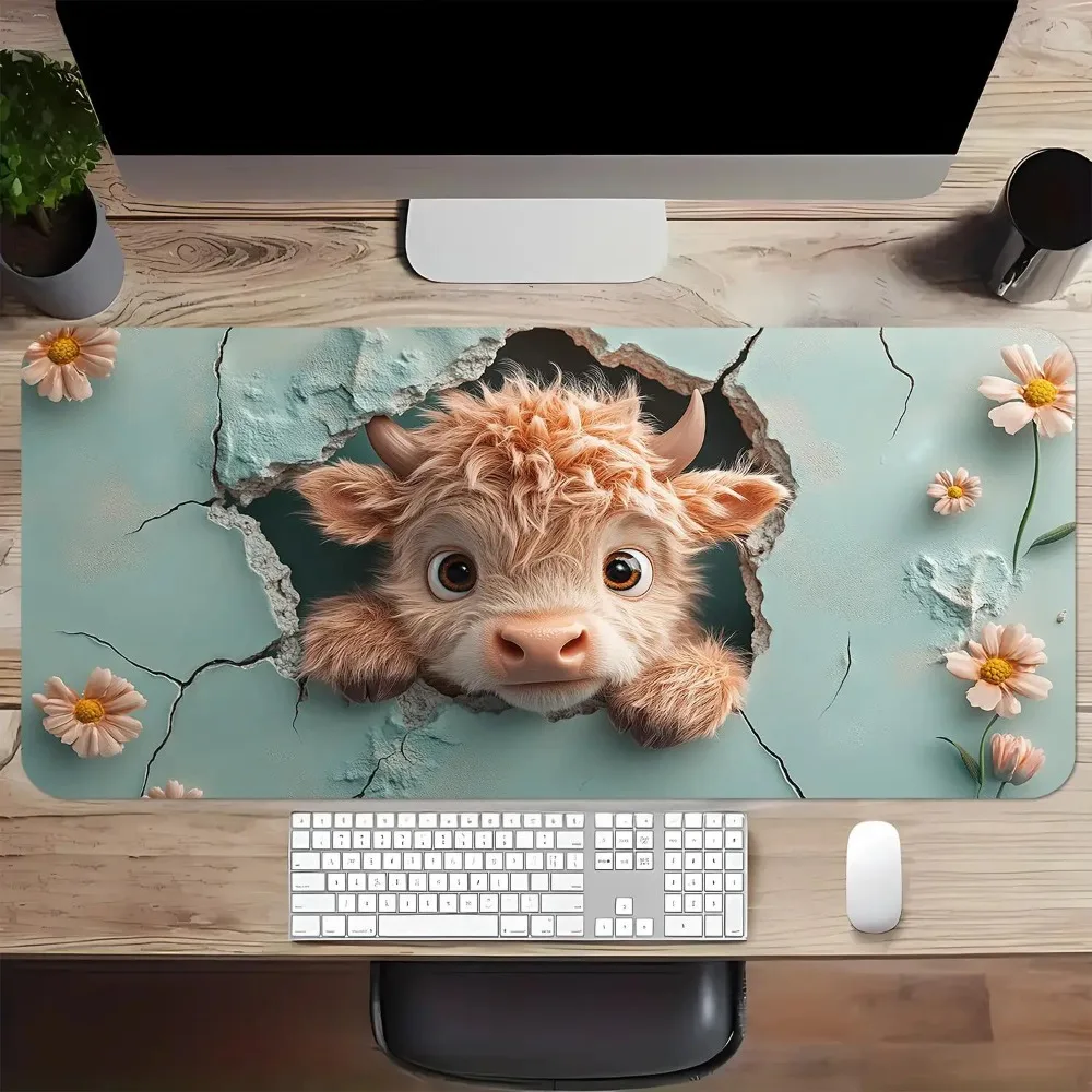 The adorable Highland cattle of Scotland have greenish-blue cracks and ice-like textures,along with pink flowers tapis de souris
The adorable Highland cattle of Scotland have greenish-blue cracks and ice-like textures,along with pink flowers tapis de souris