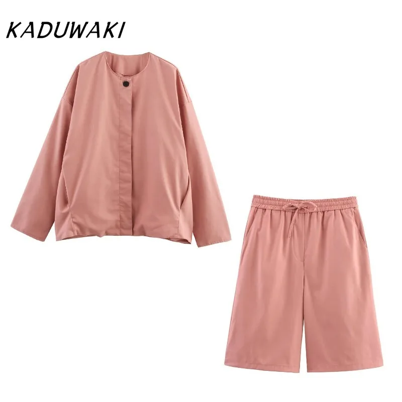 KADUWAKI Summer Fashion Blended Bomber Jacket Coat Decorations Casual Mid Waist Shorts Outerwear Female 2pcs Blazer Mujer 니트 스커트
KADUWAKI Summer Fashion Blended Bomber Jacket Coat Decorations Casual Mid Waist Shorts Outerwear Female 2pcs Blazer Mujer 니트 스커트