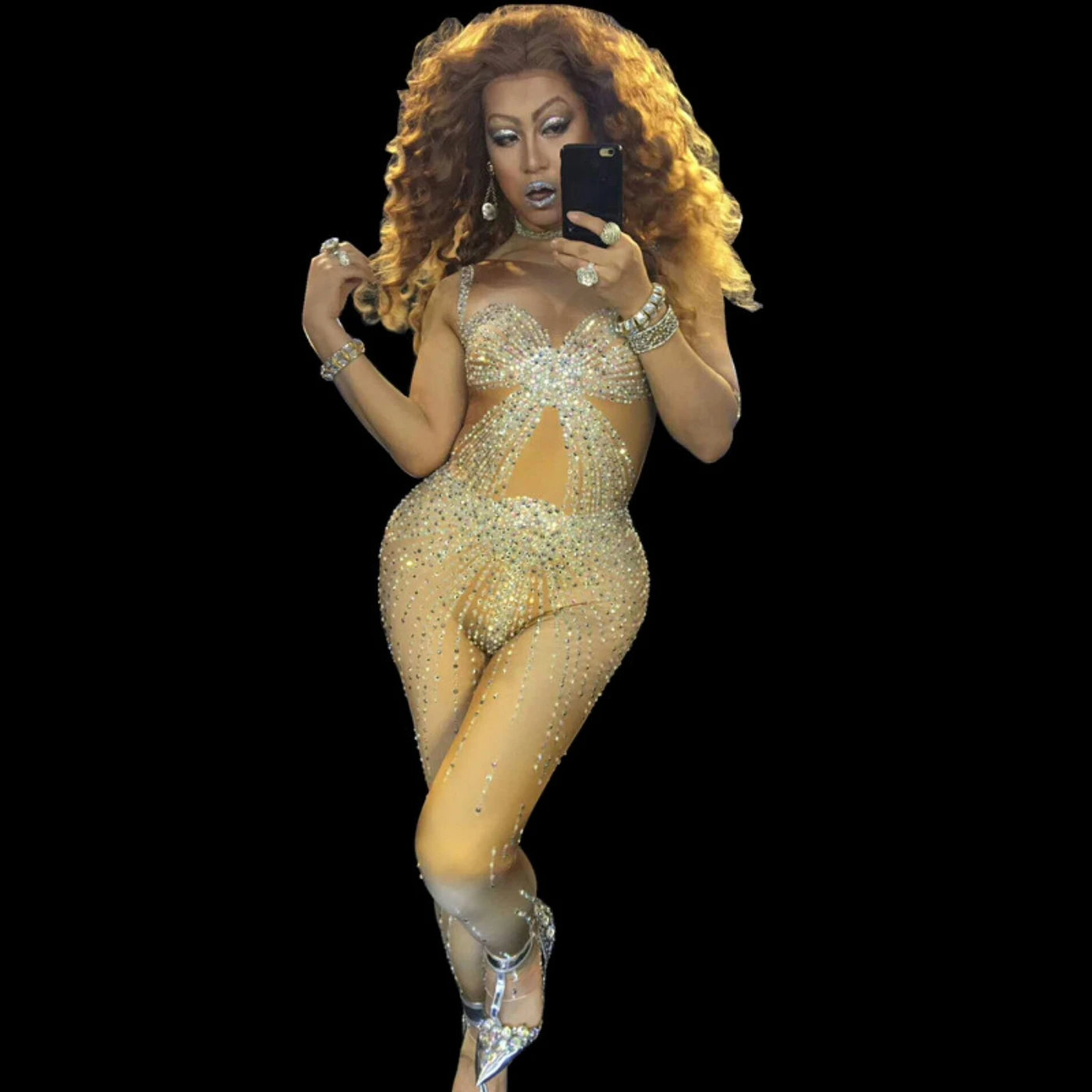 Women Costumes Sexy Siamese Full Shiny Rhinestone Skinny Jumpsuit Female Singer DJ DS Dance Costume Costume Party Celebration
Women Costumes Sexy Siamese Full Shiny Rhinestone Skinny Jumpsuit Female Singer DJ DS Dance Costume Costume Party Celebration