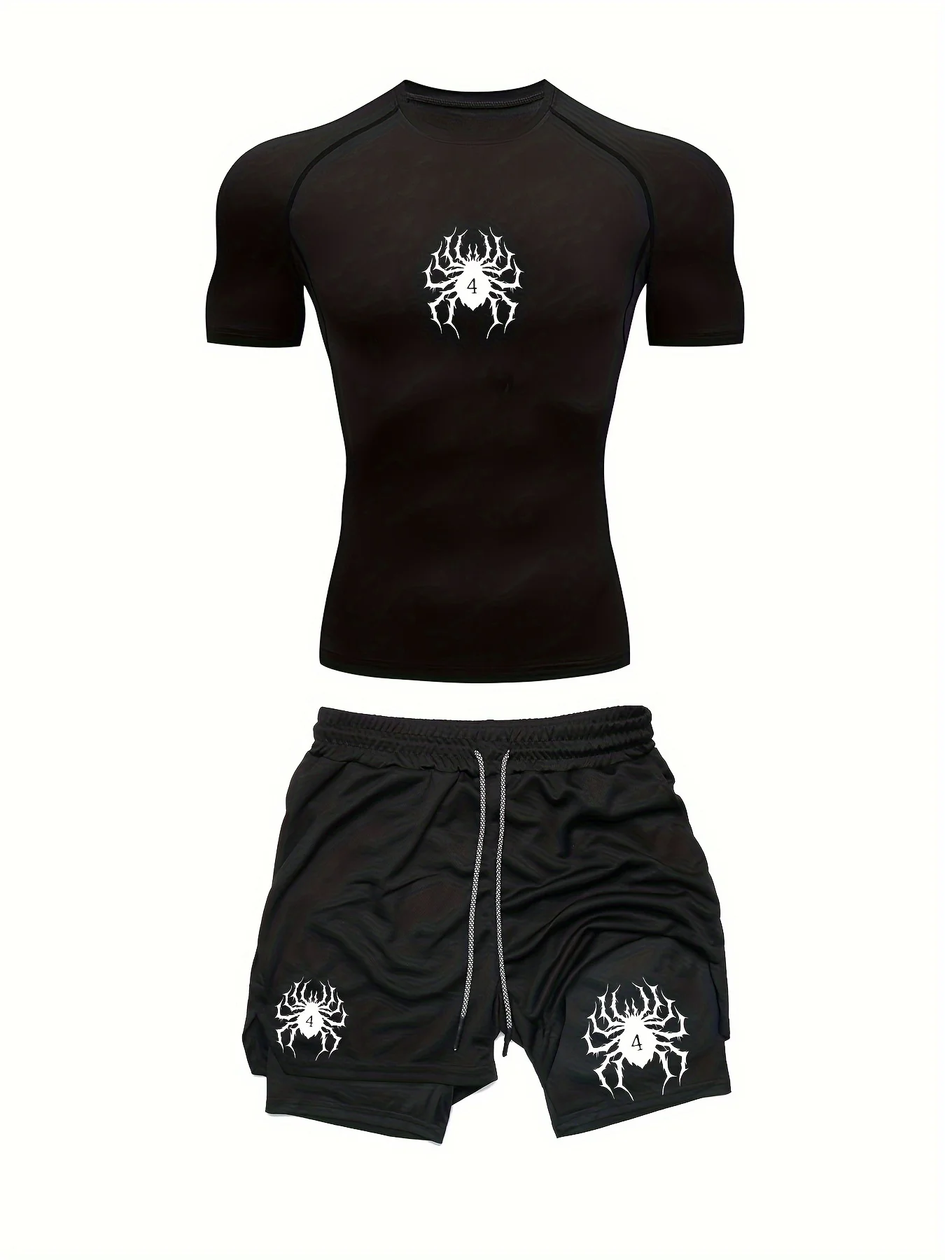 Men's sports 2-piece set, animal spider print tight short sleeves + multi-pocket double-layer shorts, running sports basketball
Men's sports 2-piece set, animal spider print tight short sleeves + multi-pocket double-layer shorts, running sports basketball