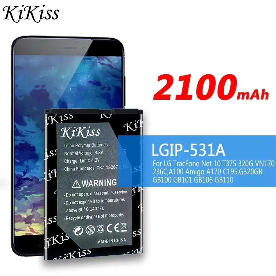 Аккумулятор Lgip-531A 2100 мАч для LG Tracfone Net 10 T375 320G VN170 236C, A100 Amigo A170 C195, G320 ГБ GB100 GB101 GB106 GB110
Аккумулятор Lgip-531A 2100 мАч для LG Tracfone Net 10 T375 320G VN170 236C, A100 Amigo A170 C195, G320 ГБ GB100 GB101 GB106 GB110