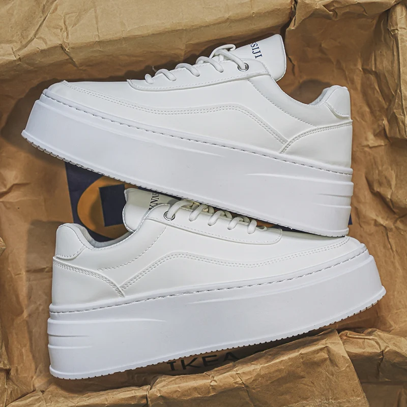 Men's Leather Upper Casual Shoes Thick Bottom Elevator Sneakers, Comfortable Non-Slip Men's Walking Shoes for Daily Wear
Men's Leather Upper Casual Shoes Thick Bottom Elevator Sneakers, Comfortable Non-Slip Men's Walking Shoes for Daily Wear