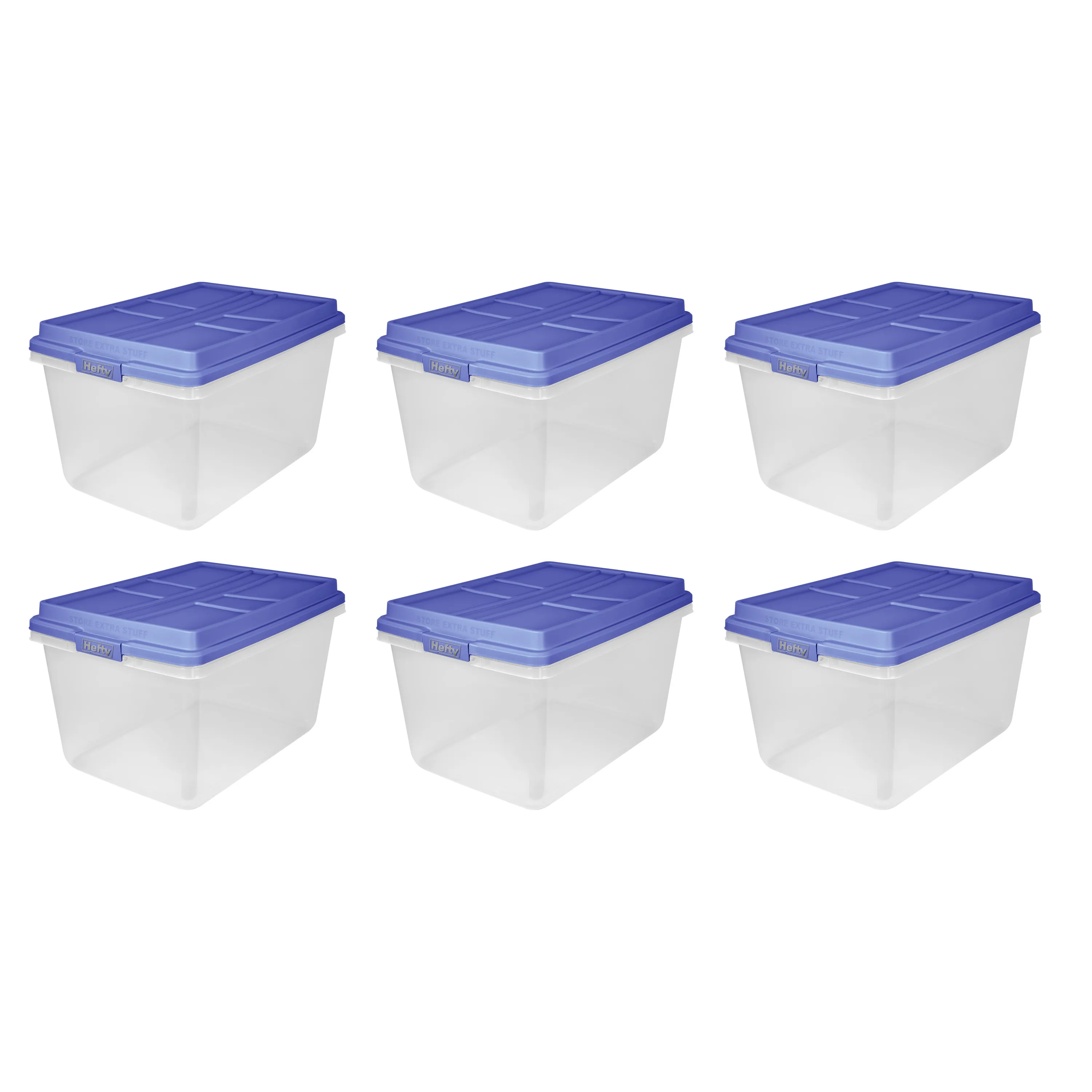 6-Pack Clear Plastic Storage Bins with Blue Lids, Qt. Size
6-Pack Clear Plastic Storage Bins with Blue Lids, Qt. Size