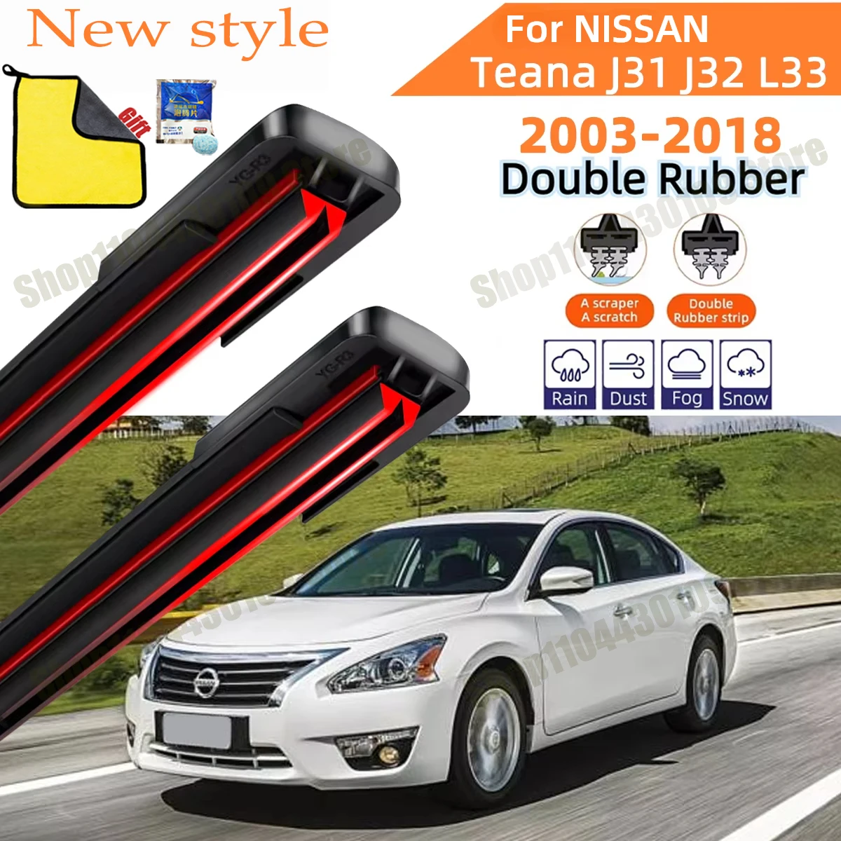 Double Rubber Car Wipers for Nissan Teana J31 J32 L33 Front Windscreen Wipers Double Rubber Car Wiper Blades Car Accessories
Double Rubber Car Wipers for Nissan Teana J31 J32 L33 Front Windscreen Wipers Double Rubber Car Wiper Blades Car Accessories