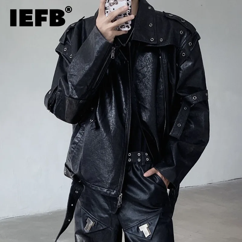 IEFB High Street Мужская куртка из искусственной кожи с лентой и воздушным отверстием, осенняя новая мотоциклетная куртка с отложным воротником, свободные пальто 12C1518
IEFB High Street Мужская куртка из искусственной кожи с лентой и воздушным отверстием, осенняя новая мотоциклетная куртка с отложным воротником, свободные пальто 12C1518
